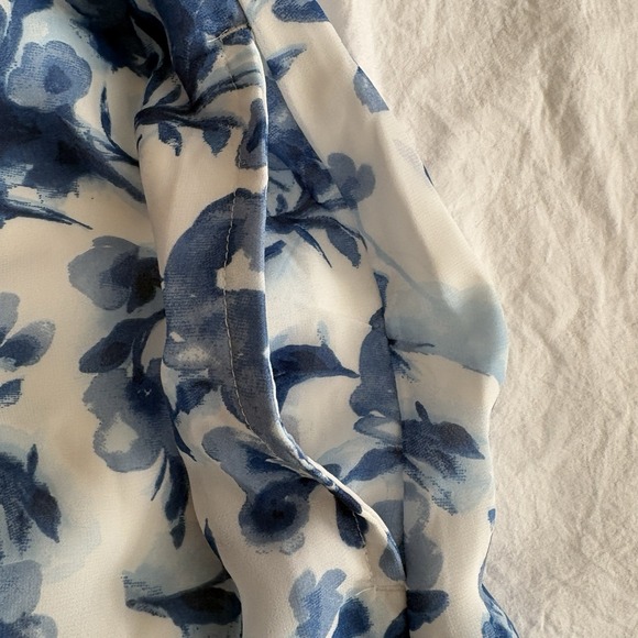 Abercrombie & Fitch Romantic Blue Floral Maxi Dress Cottagecore Summer M - Picture 10 of 13